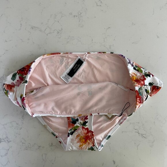 Nip Tuck Swim Floral Nylon Blend Bikini Bottoms w Side Ruching Detail Sz 10 NWT - Picture 5 of 10
